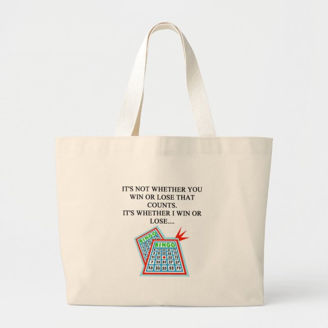 bingo player gifts large tote bag (Front)