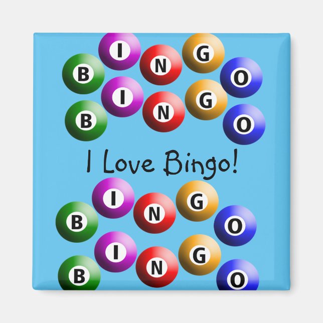 Bingo Player "I Love Bingo" blue Magnet (Front)