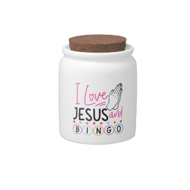 Bingo Player Jesus Faith Christian I Love Jesus An Candy Jar (Front)