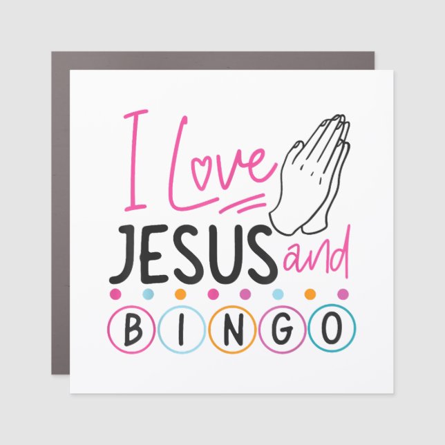Bingo Player Jesus Faith Christian I Love Jesus An Car Magnet (Front)