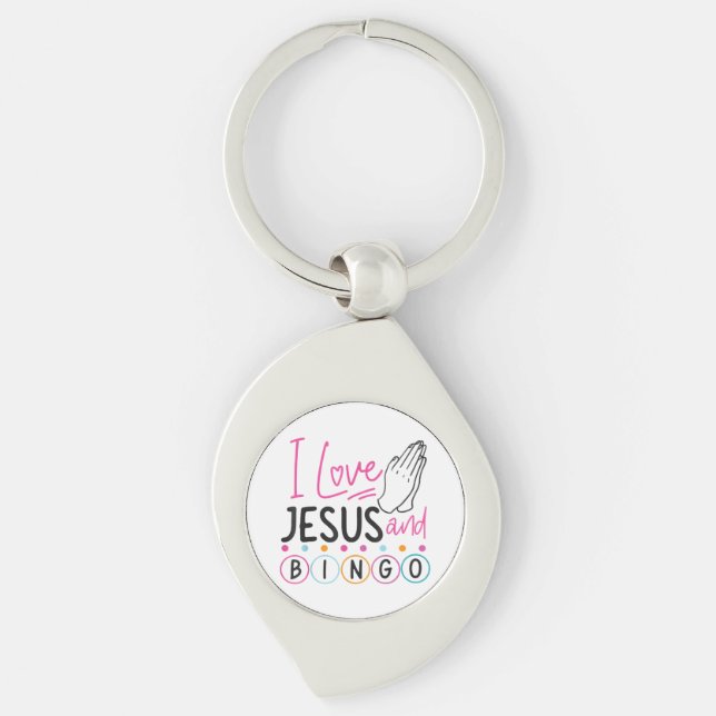 Bingo Player Jesus Faith Christian I Love Jesus An Keychain (Front)