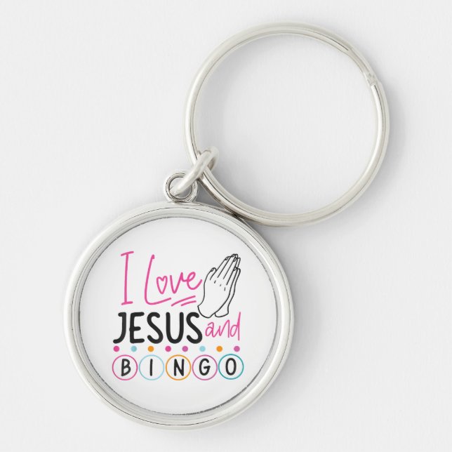 Bingo Player Jesus Faith Christian I Love Jesus An Keychain (Front)