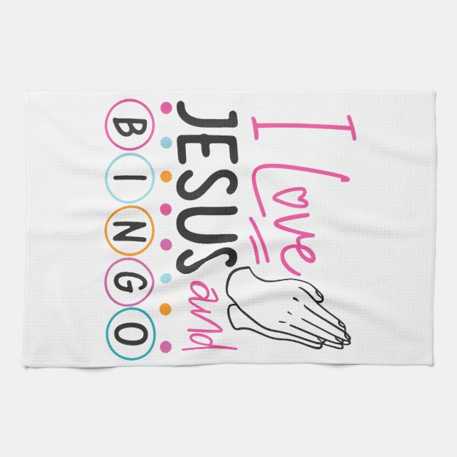 Bingo Player Jesus Faith Christian I Love Jesus An Kitchen Towel (Horizontal)