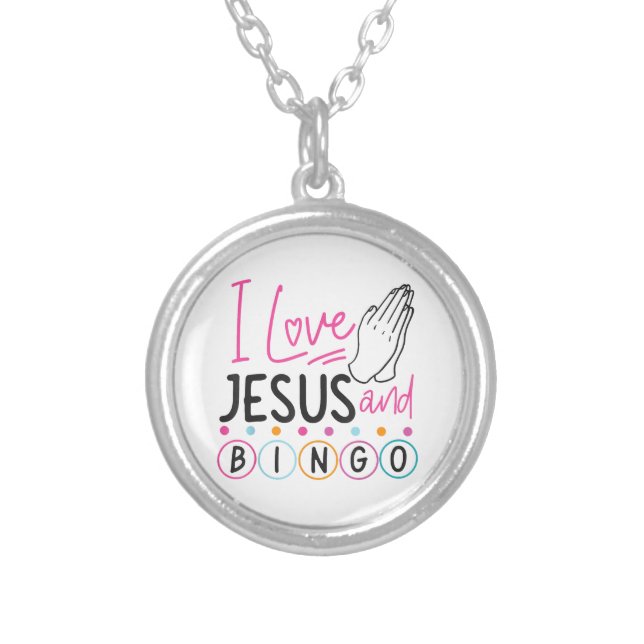 Bingo Player Jesus Faith Christian I Love Jesus An Silver Plated Necklace (Front)