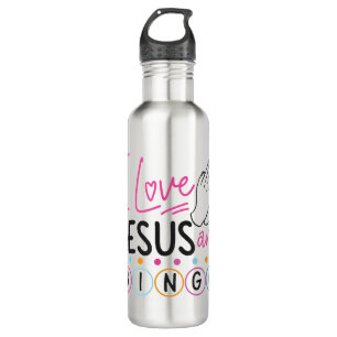 Bingo Player Jesus Faith Christian I Love Jesus An Stainless Steel Water Bottle