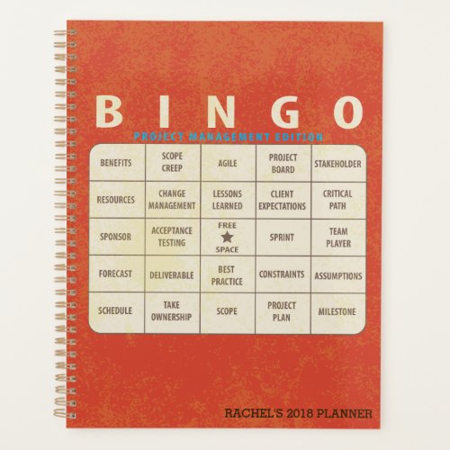 Bingo Project Management Edition Planner