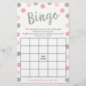 Bingo-Purse Game, 2-Sided Silver & Pink Card (Front)