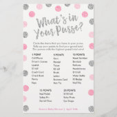 Bingo-Purse Game, 2-Sided Silver & Pink Card (Back)