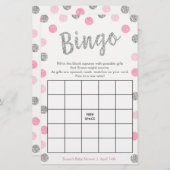 Bingo-Purse Game, 2-Sided Silver & Pink Card (Front/Back)