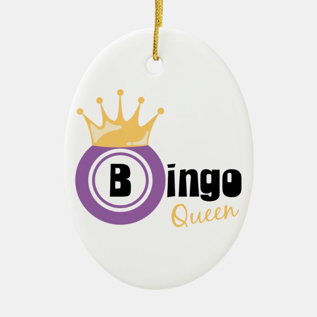 Bingo Queen Ceramic Ornament (Front)