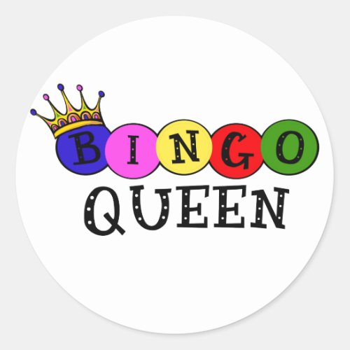 BINGO QUEEN CLASSIC ROUND STICKER