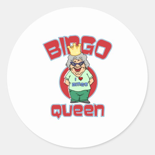 Bingo Queen _ Customize Classic Round Sticker