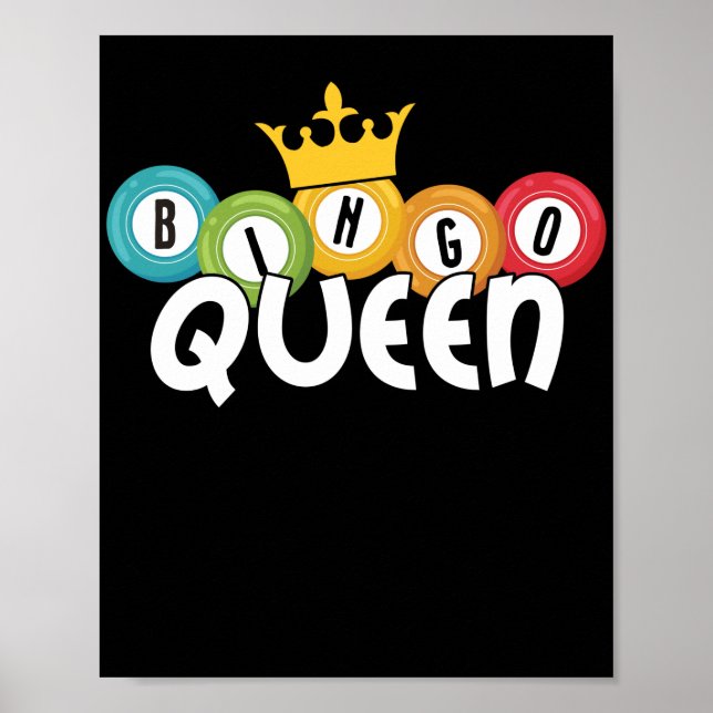 Bingo Queen Funny Lucky Gambling Poster (Front)