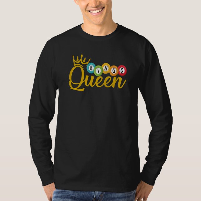 Bingo Queen   Lucky Players Lottery Women Girls T-Shirt (Front)