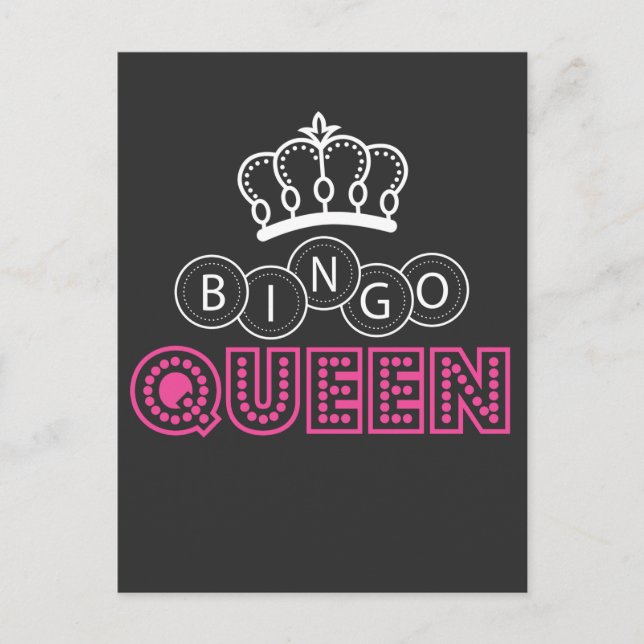 Bingo Queen Witty Gambling Humor Postcard (Front)