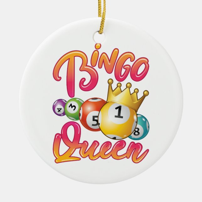 Bingo Queen Women Ladies Player Game Ceramic Ornament (Front)