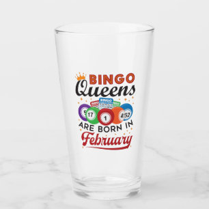 Bingo Queens Are Born in February Glass