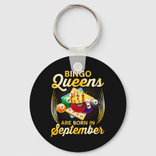 Bingo Queens Are Born In September Vintage Christm Keychain