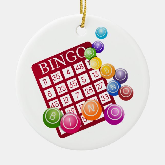 bingo rocks ceramic ornament (Front)