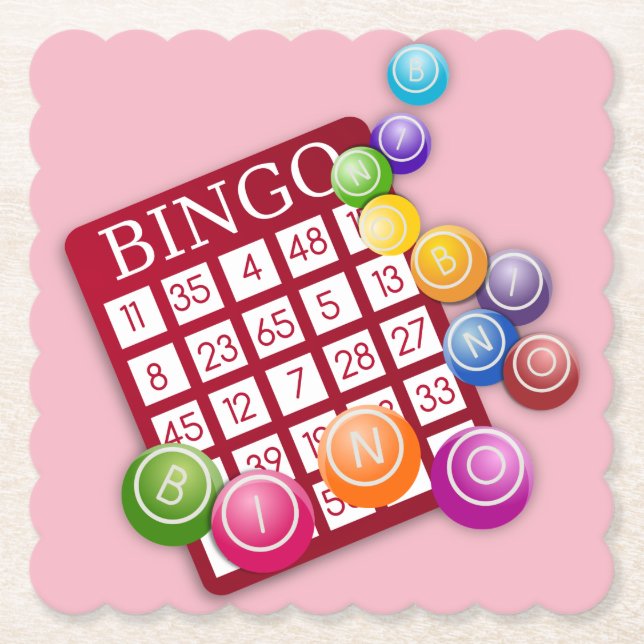 Bingo Scalloped Edge Paper Coaster (Front)