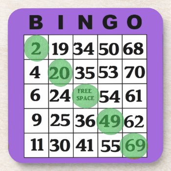 Bingo Set Collect All Colors Beverage Coaster by Everything_Grandma at Zazzle