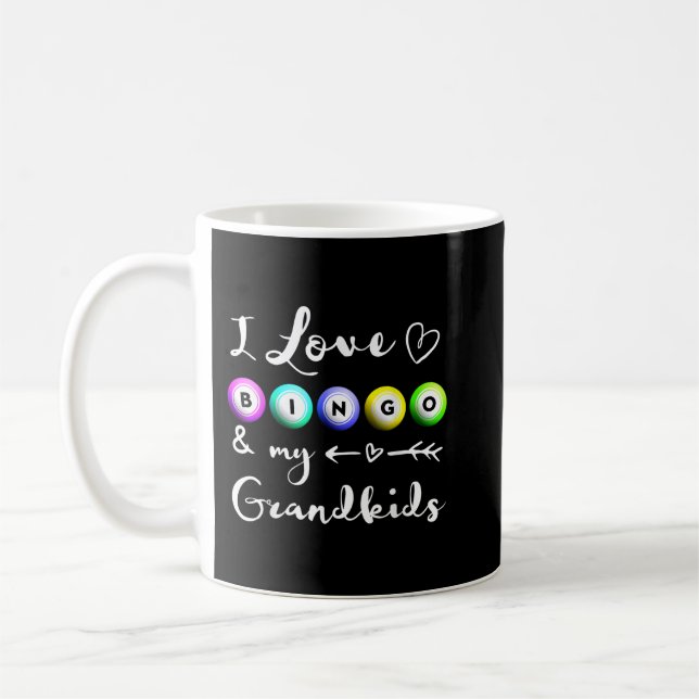 Bingo Shirt, I love Bingo, Gift for Grandma, Mommo Coffee Mug (Left)