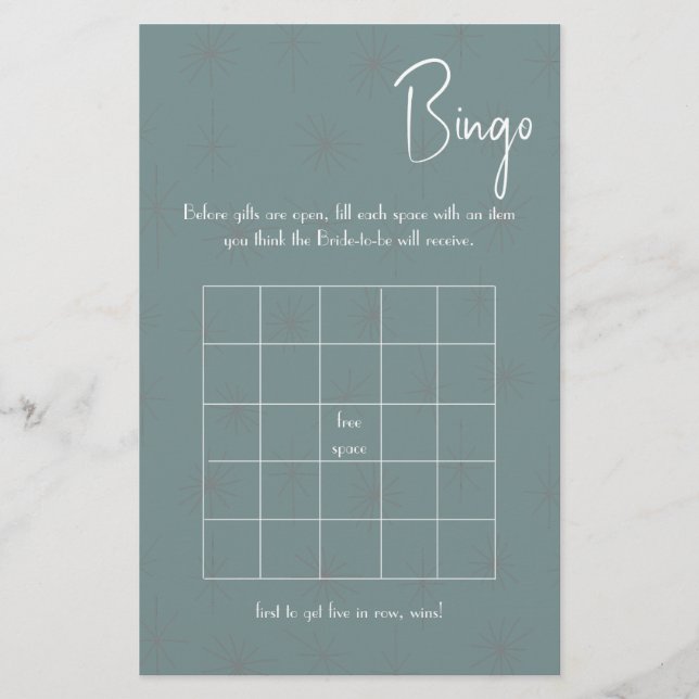 Bingo Shower Game Flyer (Front)