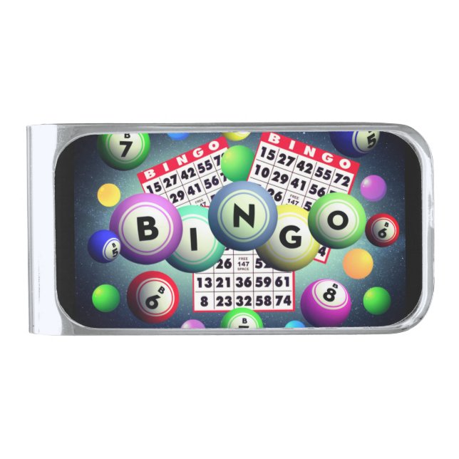 Bingo    silver finish money clip (Front)