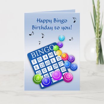 Bingo Sports Blue Birthday Card by Bebops at Zazzle