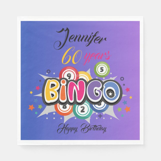 BINGO themed birthday party  Napkins (Front)