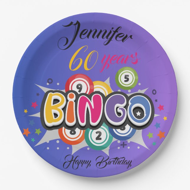 BINGO themed birthday party  Paper Plates (Front)