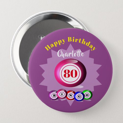 Bingo Themed Fun Birthday Personalized  Button