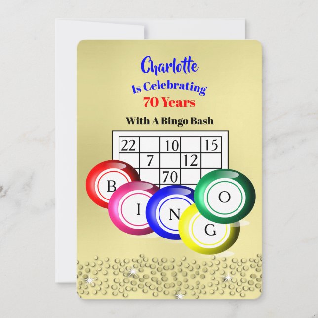Bingo Themed Party Fun Colorful Invitation (Front)