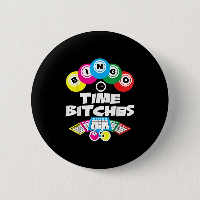 Bingo Time Es Funny Bingo Player Game Lover Gift H Button (Front)