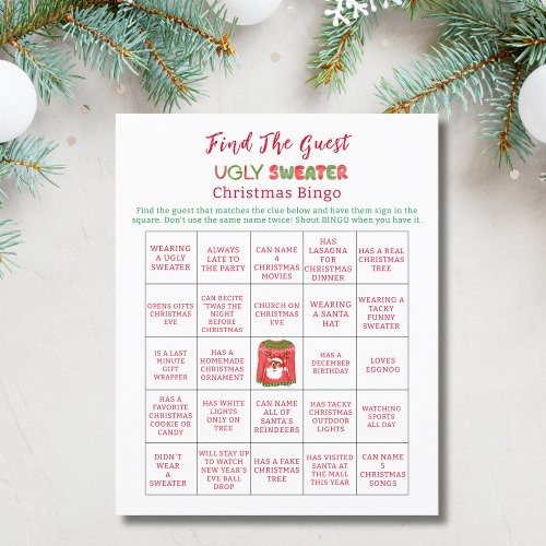 BINGO Ugly Sweater Funny Reindeer Christmas  Flyer