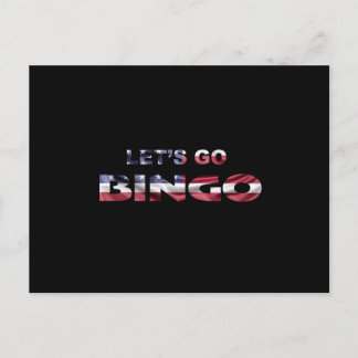 Bingo usa flag costumes postcard