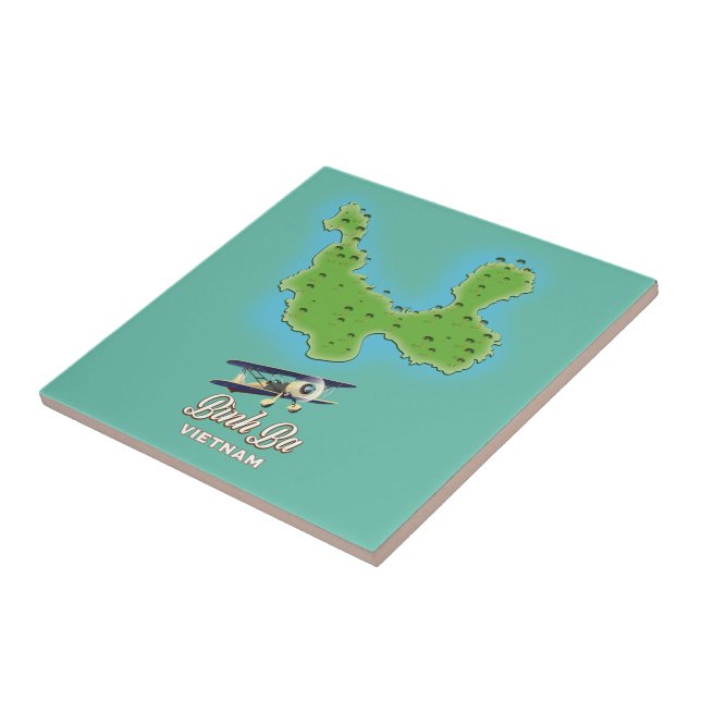 Bình Ba Island map Vietnam map Ceramic Tile (Side)