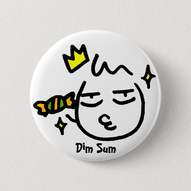 binh, Dim Sum Pinback Button (Front)