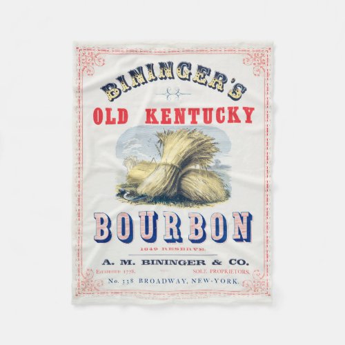 Biningers Old Kentucky Bourbon 1849 Reserve Fleece Blanket