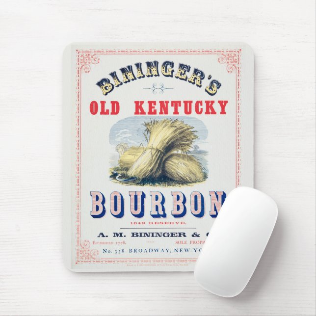 Bininger's Old Kentucky Bourbon 1849 Reserve. Mouse Pad (With Mouse)