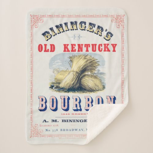 Biningers Old Kentucky Bourbon 1849 Reserve Sherpa Blanket