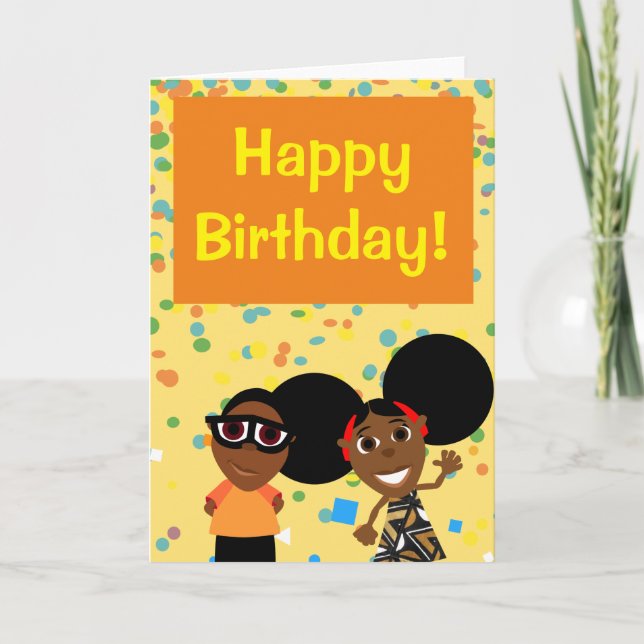 Bino and Fino Birthday Card Confetti (Front)