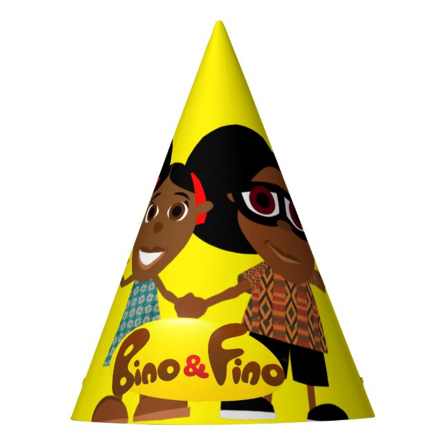 Bino and Fino Birthday Party Hat (Front)