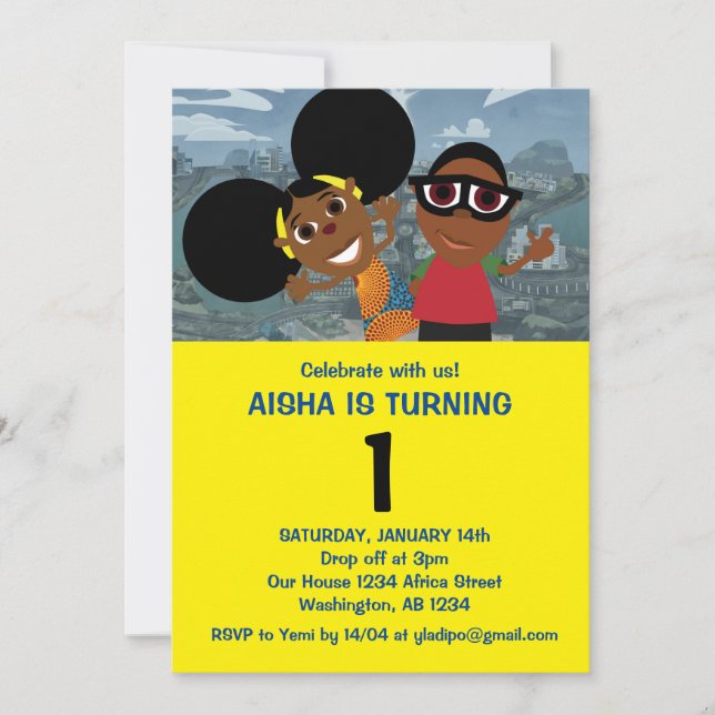 Bino and Fino Birthday Party Invitation (Front)