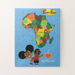 Bino and Fino I love Africa Jigsaw Puzzle Blue<br><div class="desc">Put together a map of Africa with Bino and Fino!</div>