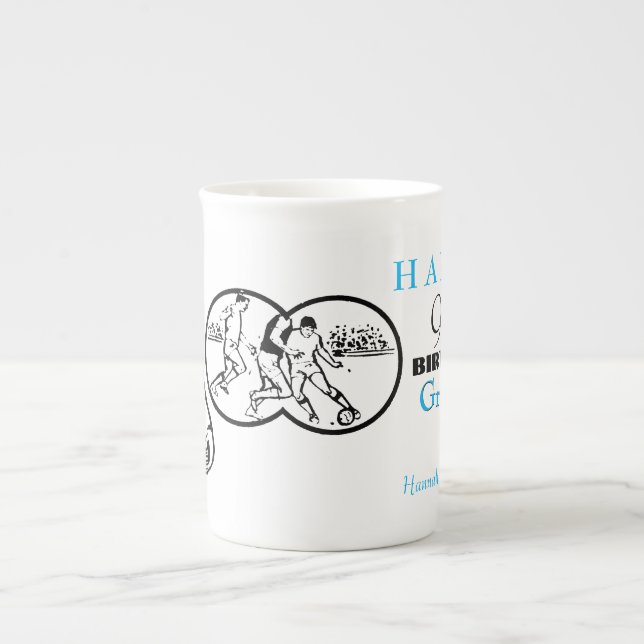 Binocular Soccer 90th Birthday personalized Mug (Front)
