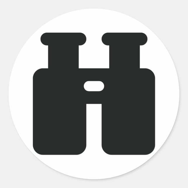 Binoculars Classic Round Sticker (Front)