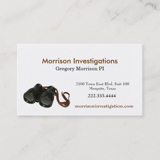 Customizable Binoculars Private Investigator Business Card
