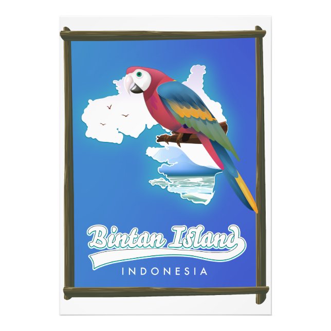 Bintan island Indonesia travel map Photo Print (Front)