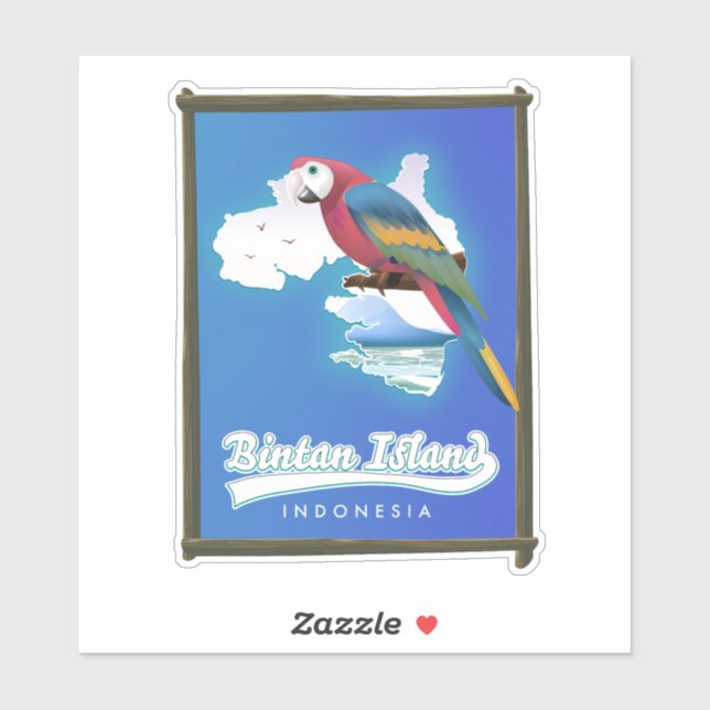 Bintan island Indonesia travel map Sticker (Sheet)